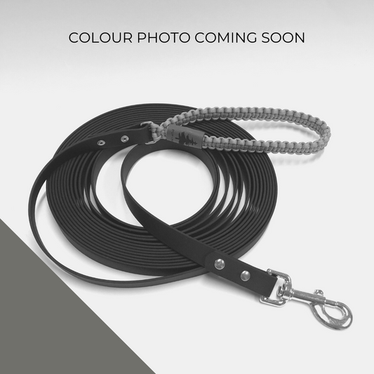 Long Line - Ramsden Grey w/ Black Biothane