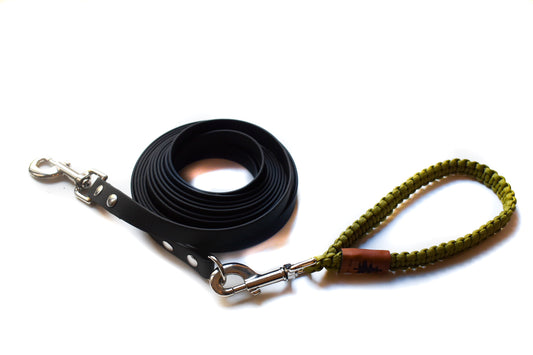 Long Line - Allan Gardens Green w/ Black Biothane